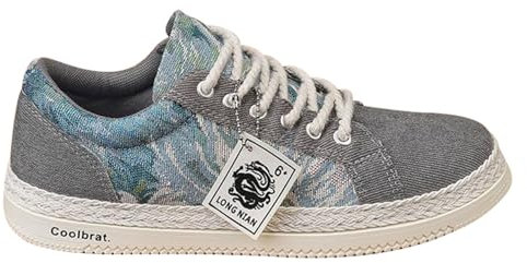 Zapatillas ligeras para hombre, de lona, sin cordones, ligeras, atléticas, para correr, informales, estampadas, con cordones, para ocio, deportes, zapatos casuales para hombre, gris, 39 EU