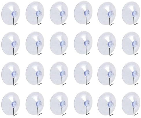 MisFun 24 Pezzi Gancio Ventosa, Ganci Ventosa Bagno, Ganci da Parete con Ventosa di Aspirazione, Ventosa Trasparenti Riutilizzabili per Impieghi per Cucina, Bagno, Decorazioni Natalizie con Ghirlande