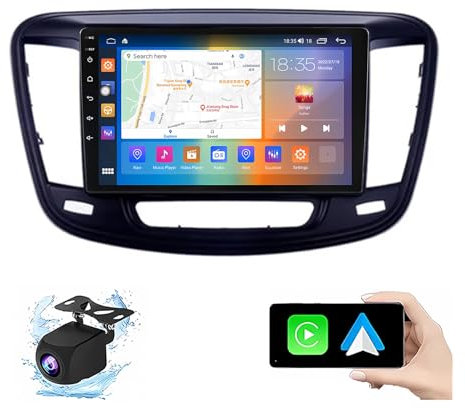 Autoradio Android 13 Double Din con schermo touch da 10 pollici per Ch-rysler 200 2015-2017 con Carplay, GPS, radio stereo, telecamera di backup AHD, comandi al volante, radio FM/Bluetooth/USB (P6 (6