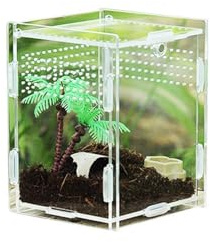 Terrarium für Reptilien - Zuchtbox für Klettertiere, Futterbox aus Acryl