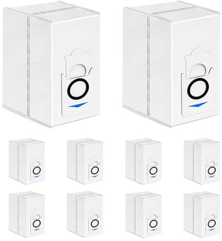 10pcs Sacs d'aspirateur Accessoires Compatible avec Ecovacs Deebot x2 omni / X2S / X5, Sac à poussière de Rechange Compatible Ecovacs Aspirateur, Sacs filtrants Anti-poussière pour Aspirateur Robot