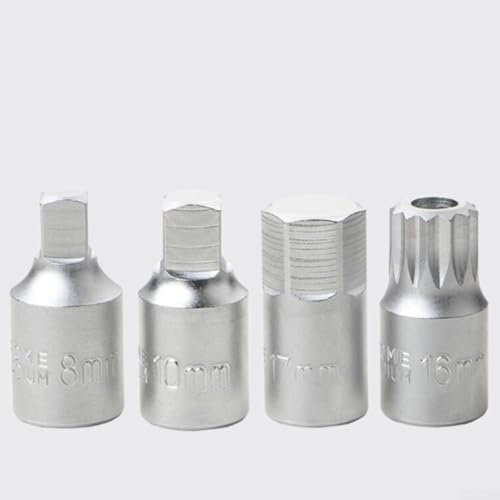 Llave de tubo de drenaje de cárter de aceite, llave de tornillo de caja de cambios de reparación automática de 3/8, herramientas de reparación de caja de cambios, 4 tornillos de metal y enchufe de