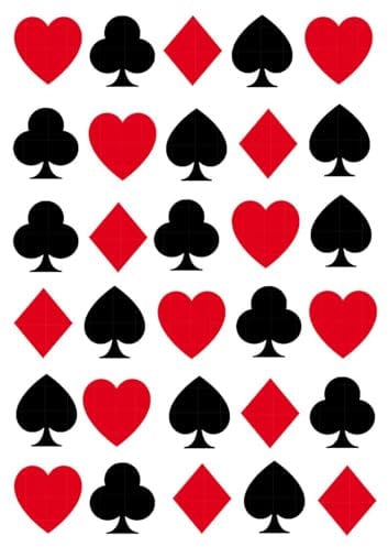 30 x Playing Cards Edible Wafer Rice Paper Cupcake Toppers Cake Decorations Alice in wonderland tea party birthday wedding afternoon tea celebration