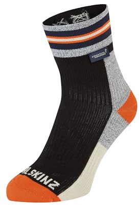SEALSKINZ Surlingham Waterproof All Weather Ankle Length Striped Cuff Sock