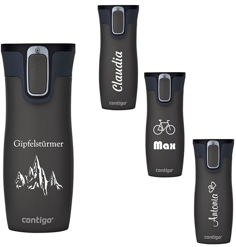Contigo Thermobecher West Loop Autoseal mit Gravur, Edelstahl Isolierbecher, Reisebecher, Kaffeebecher to Go, auslaufsicher (Gunmetal)