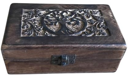 Tree of Life Wooden Keepsake Box - Small Storage Boxes with Lids for Jewellery, Memories & Trinkets - Hinged Lid Storage Boxes - Elegant Jewellery Box for Treasured Keepsakes - Rectangular Shape