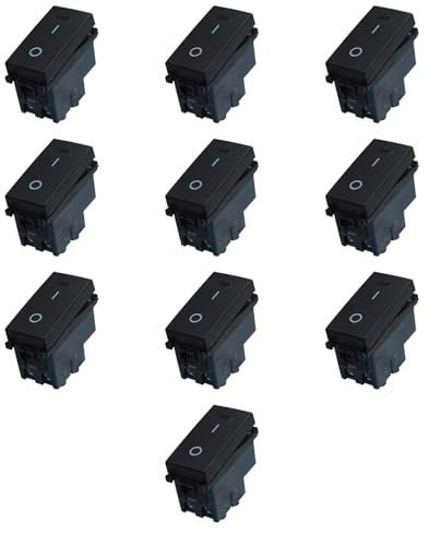 10 MODULI INTERRUTTORE 0-1, NERO, COMPATIBILE CON VIMAR ARKE', 2 POSIZIONI, MODULI E FRUTTI 100% COMPATIBILI, MATERIALI DI ALTA QUALITA'