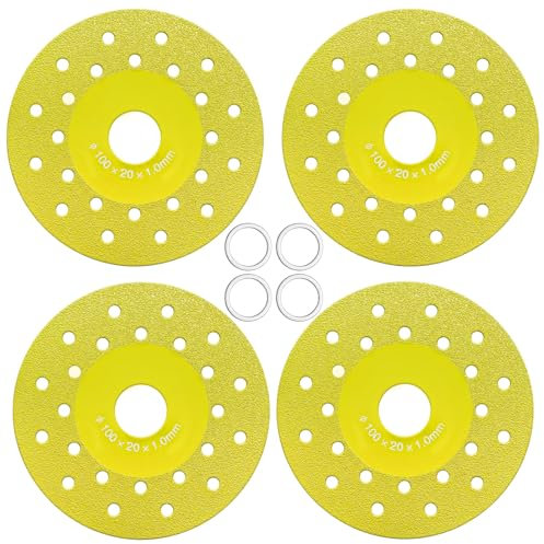 4Pcs Golden Rock Slab Ceramic Cutting Disc, Ceramic Tile Trimming and Grinding Dual-Purpose Flat Grinding Disc, Special Cutting Tool for Rock Slab Suitable for Angle Grinders