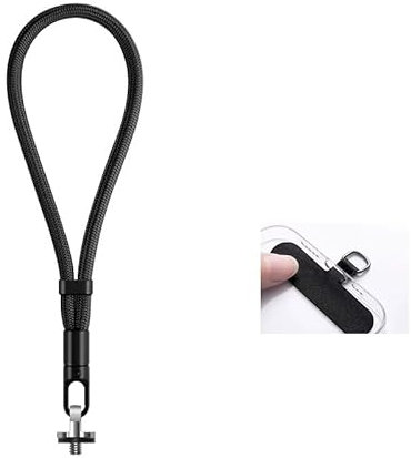 Rixavleo Dragonne en Aluminium Tressé pour DJI Pocket 3 Compatible Insta360 X5 & X4 Accessoire Caméra Sport, noir, /