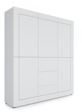 Itamoby Hochschrank Elios, 5 Türen/3 Schubladen, 150 x 35 x 165 cm, weiß glänzend