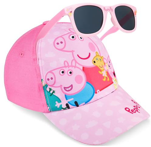 Paw Patrol | Peppa Pig Gorra Niña Ajustable con Gafas de Sol Protección UV400, Conjunto Niña Verano, Viajes Accesorios