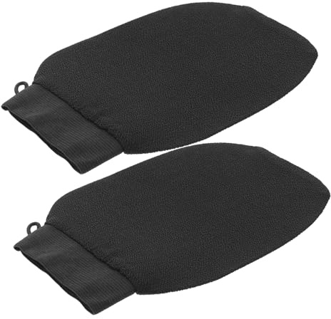 WRITWAA 2Pcs Exfoliating Bath Gloves Lightweight Skin Scrubbing Mitts for Shower Body Scrub Material for Neck Shoulders Feet Cleaning Comfortable and Easy to Use Bathing Gloves