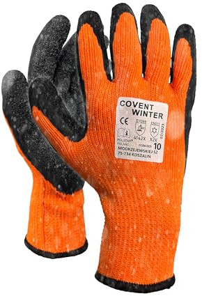 WS-Pro Trevendo Winterhandschuhe - 24 Paar - isolierte Handschuhe mit Latex Beschichtung - Kälteschutz - Sicherheitshandschuhe - Arbeitshandschuhe - kaltes Wetter - flexibel einsetzbar - Größe 10