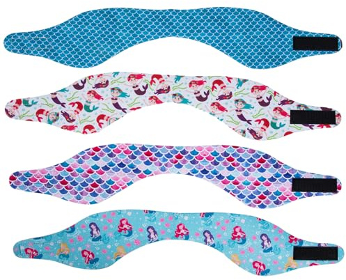 Mikinona Verstellbares mit Wasserdichtem Ohrenschutz aus Neopren Schwimmstirnband 4 Stück Zufälliger Stil für Sommer Geeignet zum Schwimmen und Kajakfahren
