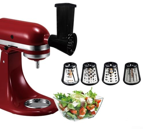 For KITCHENAID Kitchen Food Slicer Shredder in Stainless Steel with Four Blades, Designed for Safe, Efficient Slicing and Shredding of Vegetables and Nuts (Small Cutter)