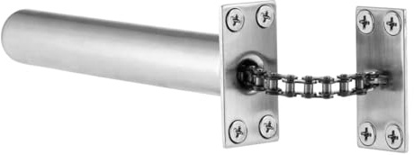 Gurtt Cierrapuertas oculto de cromo satinado, cierrapuertas de cadena, para puertas interiores de hasta 40 kg