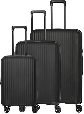 Travelite Hartschalenkoffer Set SKYMATE, 3-teilig S/M/L, Trolley Set aus Polypropylen mit TSA-Zahlenschloss, Dehnfalte (Größen S+M), 4 Doppelrollen