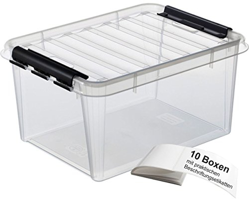 ORTHEX Smart Store Classic 15 / 10 Stück Aufbewahrungsboxen mit Clip-Verschluss im SET, inkl. Beschriftungsetiketten