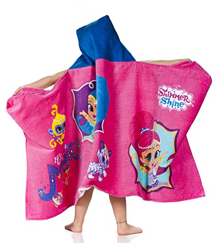 ARENA Kinder Badehandtuch Cartoon Poncho, Shimmer&Shine, One Size, 001167