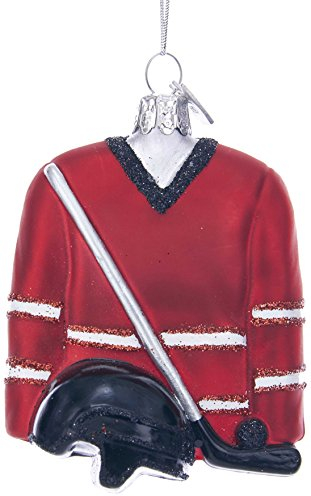 Kurt Adler Noble Gems Hockey Outfit Glass Ornament