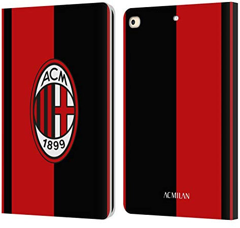 Head Case Designs Licenza Ufficiale AC Milan Rosso E Nero Stemma Custodia Portafoglio in Pelle Compatibile con Apple iPad 9.7 2017 / iPad 9.7 2018