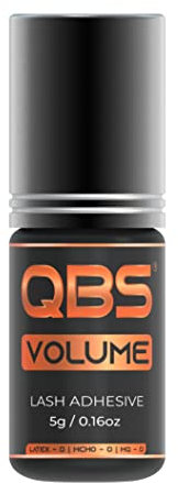 QBS® Volume Eyelash Extension Glue | Strong Adhesive for Lash Extensions | Fast Drying 1-2s | Long Lasting 7 Week Bond | Semi Permanent Waterproof Eye Lash Glue for Individual Use (5g)