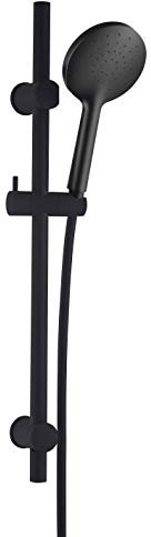 AQUAE T192009 - Saliscendi nero con doccia, supporto regolabile, funzione Self Cleaning anti calcare