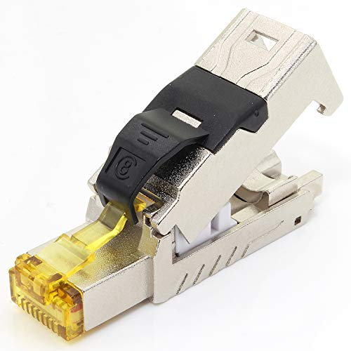 1aTTack.de 1 x CAT 8-1 x prise réseau RJ45 prise RJ45 sans outil boîtier métallique blindé CAT8 40Gbit s compatible avec Cat5 Cat6 Cat7 1 pièce prise Cat8 prise Cat8