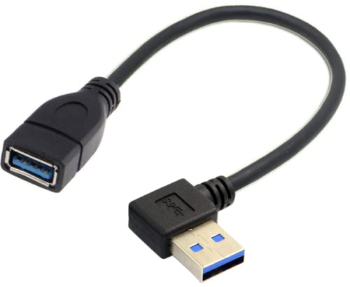 chenyang Câble d'extension USB 3.0 Type A mâle coudé vers USB 3.0 Type A Femelle 20 cm 5 Gbps Right Angled