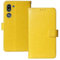 Lankashi Stand Premium Retro Business Flip Leather Case Protector Bumper For Doro 8050 5.7 TPU Silicone Protection Phone Cover Skin Folio Book Card Slot Wallet Magnetic（Yellow）