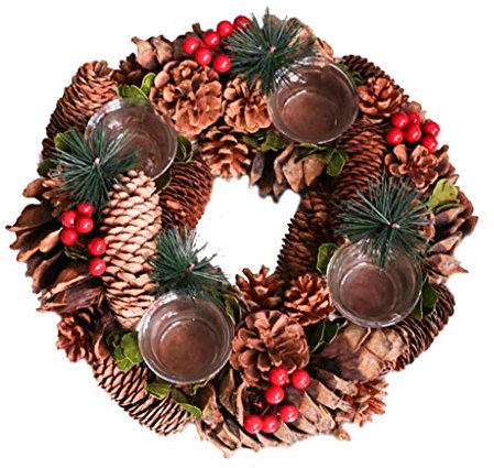 MESURE Tradicional De Navidad Corona De Adviento, Navidad Coronas For El Frente De La Puerta Exterior, La Guirnalda De Navidad Decoraciones, For El Adviento Calendario De La Temporada Vela Titular