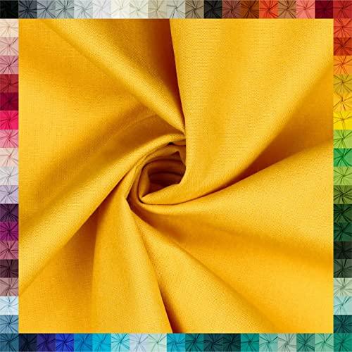 VmG-Store Baumwollstoff Uni 100% Baumwolle Oeko-Tex Meterware ab 50cm über 70 Farben zur Auswahl (20 Gelb, 200 x 148cm)