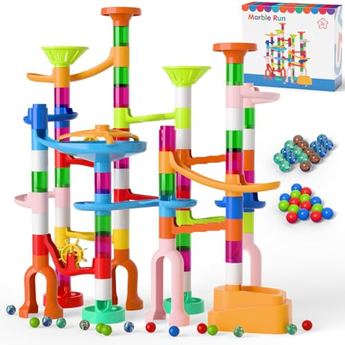 Murmelbahn kinderspiel - 135pcs Kugelbahn Marble Run Starke