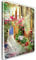 Feeby Vlies Leinwandbild Altes Mietshaus Enge Straße Blumen Toskana Italien 20x30 cm Wand Bild Kunstdruck Deko Wohnzimmer Wohnungs Deko Ziegelwand Pflanzen Fenster Pforte Beige