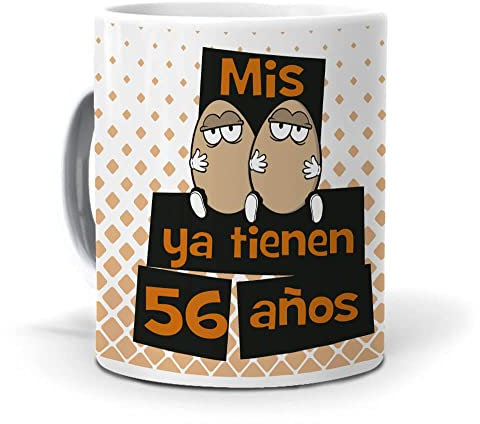 mundohuevo Taza Mis Huevos ya Tienen 56 años. Cerámica AAA - 350 ml.