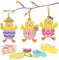 DKINY 12 Stück Ostern Küken Bastelset für Kinder Osterküken Mix & Match Deko Anhänger Kreative Kunst und Bastelbedarf zum Basteln mit Moosgummi Teilen Osterdeko zum Basteln für Ostern