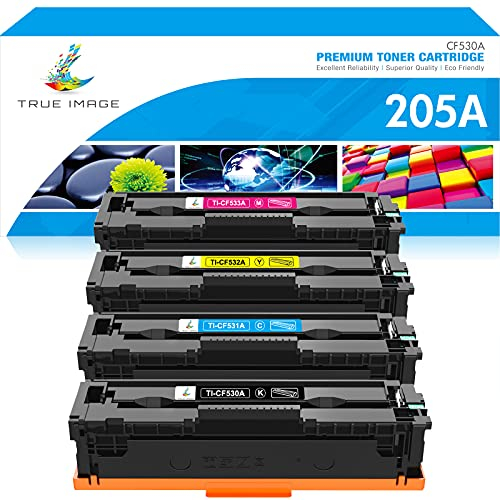 TRUE IMAGE Kompatibel Tonerkartusche als Ersatz für HP 205A MFP M181fw Toner Color LaserJet Pro M180n M180nw M154a M154nw M181 M180 M154 CF530A CF531A CF532A CF533A (Schwarz Cyan Gelb Magenta, 4-Pack)