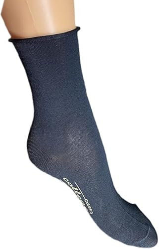 Infinity 12 PAIA CALZINI UOMO SENZA ELASTICO IN PURO COTONE FILO DI SCOZIA 40-46 (Alto Nero)