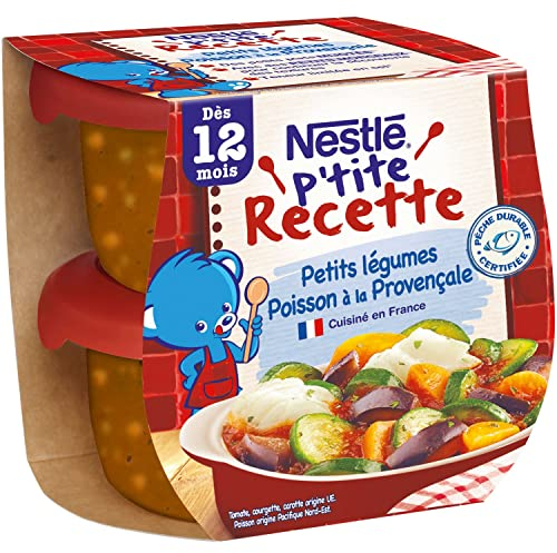 Nestlé Bébé P'tite Recette Plat complet Poisson à la Provençale - dès 12 mois - 2 x 200g