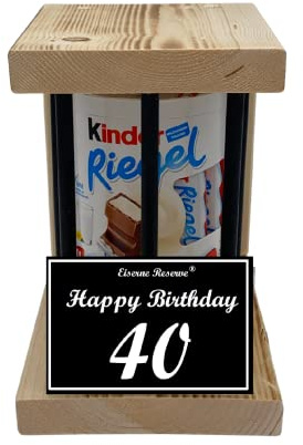 Kinder Riegel - Notfall Geschenk - Black Edition - (10 x 21 g) Happy Birthday 40 - Geschenk zum 40. Geburtstag
