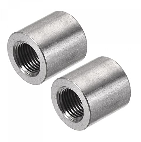 sourcing map Soldadura Acoplamiento 304 Inoxidable Acero 1/8 NPT Hembra Medio Roscado Soldable Tubo Combustible Tanque Tapón Montajes Conector 2 Piezas