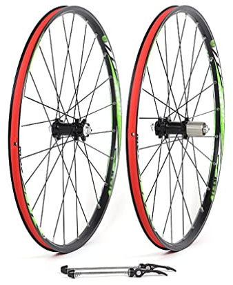 Generic Mountainbike Scheibenbremse Laufradsatz 26/27,5 Fahrradfelge MTB Schnellspanner Laufräder Flachspeichen 24H Nabe Für 7/8/9/10/11-fach Kassette FL