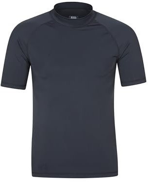 Mountain Warehouse Mens UV Rash Vest - Lightweight, Quick Drying & Stretchy T-Shirt with UPF 50+ & Flat Seams - for Spring Summer, Beach, Swimming & Water Sports Jet Black XL