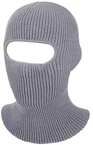 Gestrickte Sturmhaube Erwachsene 1 Loch Atmungsaktive Winddichte Gestrickte Vollgesichtsabdeckung Skimaske (Grau)