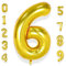 AULE Luftballon Zahl 6 Gold: XXL 101 cm Folienballon Geburtstag Gold 6 Jahre Zahlen 40 Zoll Helium Ballon Kinder Junge Mädchen Zahlenballon für Babyparty Jubiläum Deko