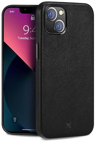 Nevox StyleShell PRO iPhone 14 Plus bk Echt Leder - kompatibel mit MagSafe