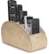 molshine Remote Control Holder with 5 Compartments,Pu Leather Office Organization Storage Caddy Box for Tv Remote,Heater Controllers,Media Player,Office Supplies,Makeup Brush (Beige Gray)