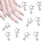 WLLHYF Star Nail Charms 10 Pcs 3D Nail Rhinestones Shiny Gems Crystal Silver Diamonds Color Nail Charms Nail Art Decorations Jewels for Nails Design