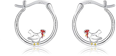 URONE Huhn Ohrringe für Frauen Sterling Silber Niedlichen Tier Cartoon Ohrringe Huhn Schmuck Geschenke für Frauen