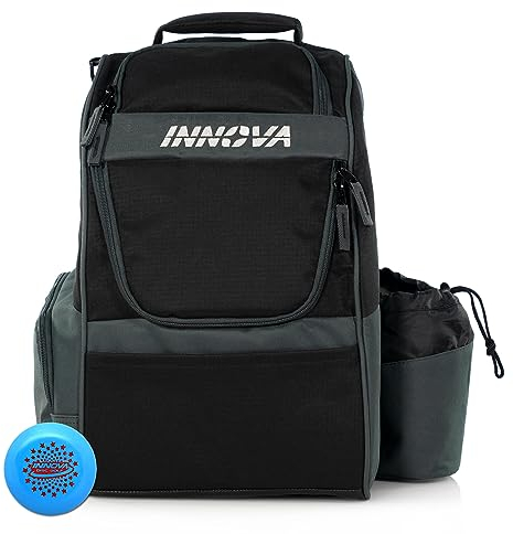 Innova Discs Innova Adventure Pack Golf-Rucksack 2023 - fasst 25 Discs - inklusive Innova Mini, Discgolftasche (Grau)